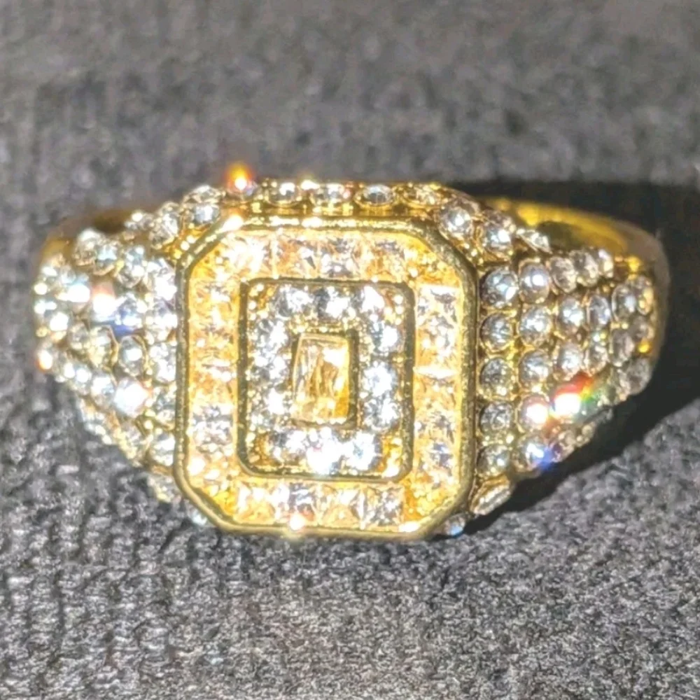 Simulated Diamond Mens Engagement Wedding Band Ring 2Ct 14k Yellow Gold Plated